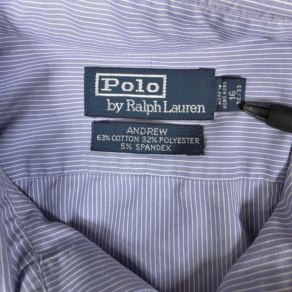 Polo Ralph‎ Lauren Andrew Button Dress Shirt Men's Size 16 32/33 Striped Purple